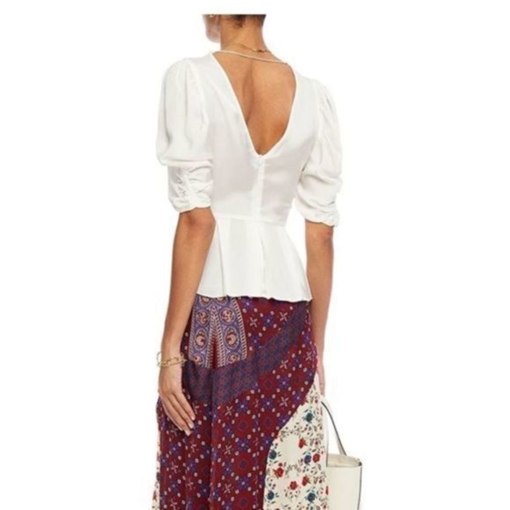 SANDRO Peplum Satin Top Size 8 - Picture 4 of 13